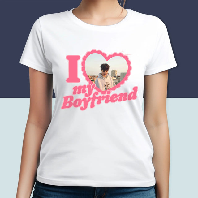 Fotka S Textem: I Love My Boyfriend - Damské Tričko