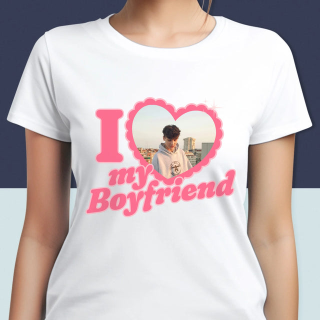 Fotka S Textem: I Love My Boyfriend - Damské Tričko