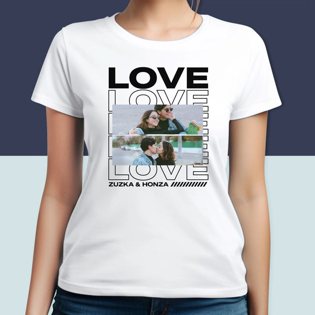 Fotokoláž: Se Slovem Love - Damské Tričko