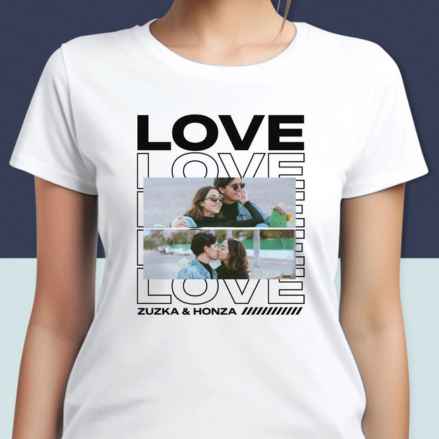 Fotokoláž: Se Slovem Love - Damské Tričko