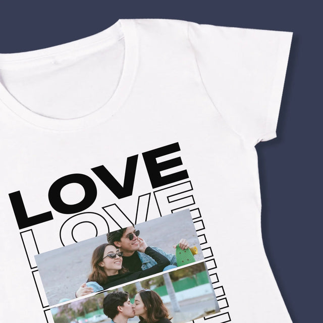 Fotokoláž: Se Slovem Love - Damské Tričko