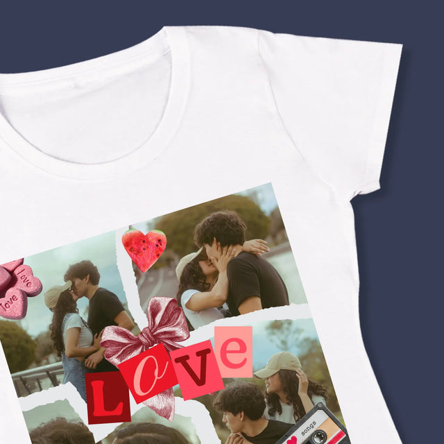 Fotokoláž: Love Retro - Damské Tričko