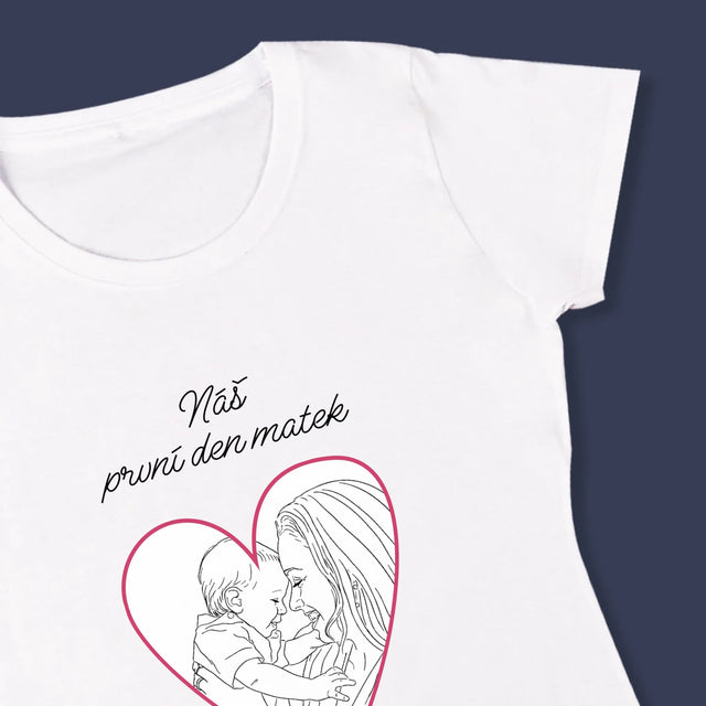 Fotka S Textem: Lineart První Den Matek - Damské Tričko