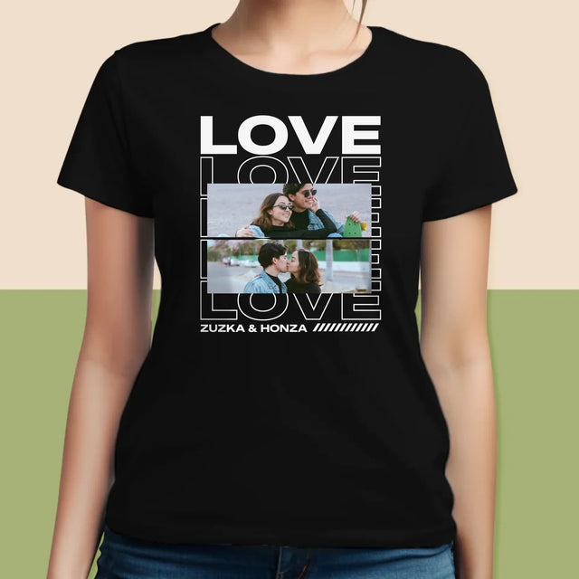 Fotokoláž: Se Slovem Love - Damské Tričko