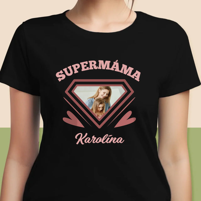 Fotka S Textem: Supermáma - Damské Tričko