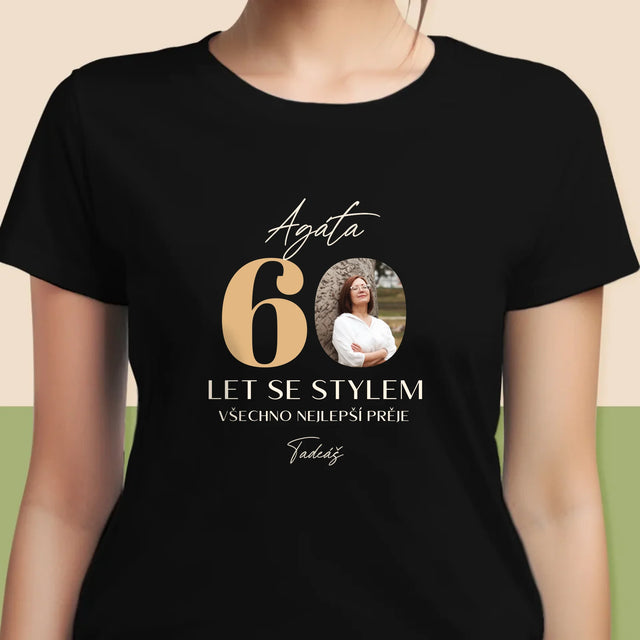 Fotka S Textem: 60 Let Se Stylem - Damské Tričko
