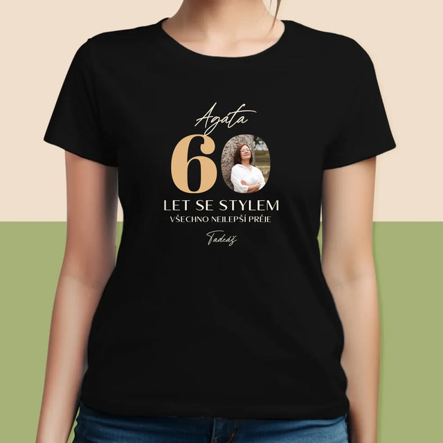 Fotka S Textem: 60 Let Se Stylem - Damské Tričko