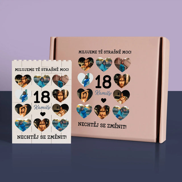 Fotokoláž: 18 Srdce - Kostky Lego 